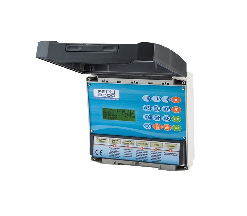 FERTI 8000 - Programador de regas para culturas hidropónicas com controlo de fertirrigação mediante os parâmetros de pH e condutividade elétrica FERTI 8000 - Programador de regas para culturas hidropónicas com controlo de fertirrigação mediante os parâmetros de pH e condutividade elétrica