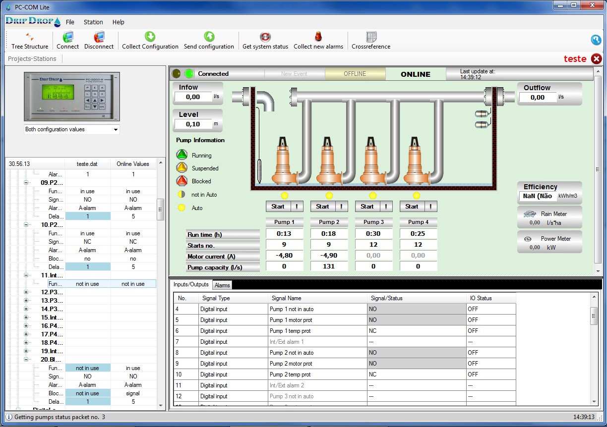 PC-COM - Software PC para monitorização e controlo de estações elevatórias